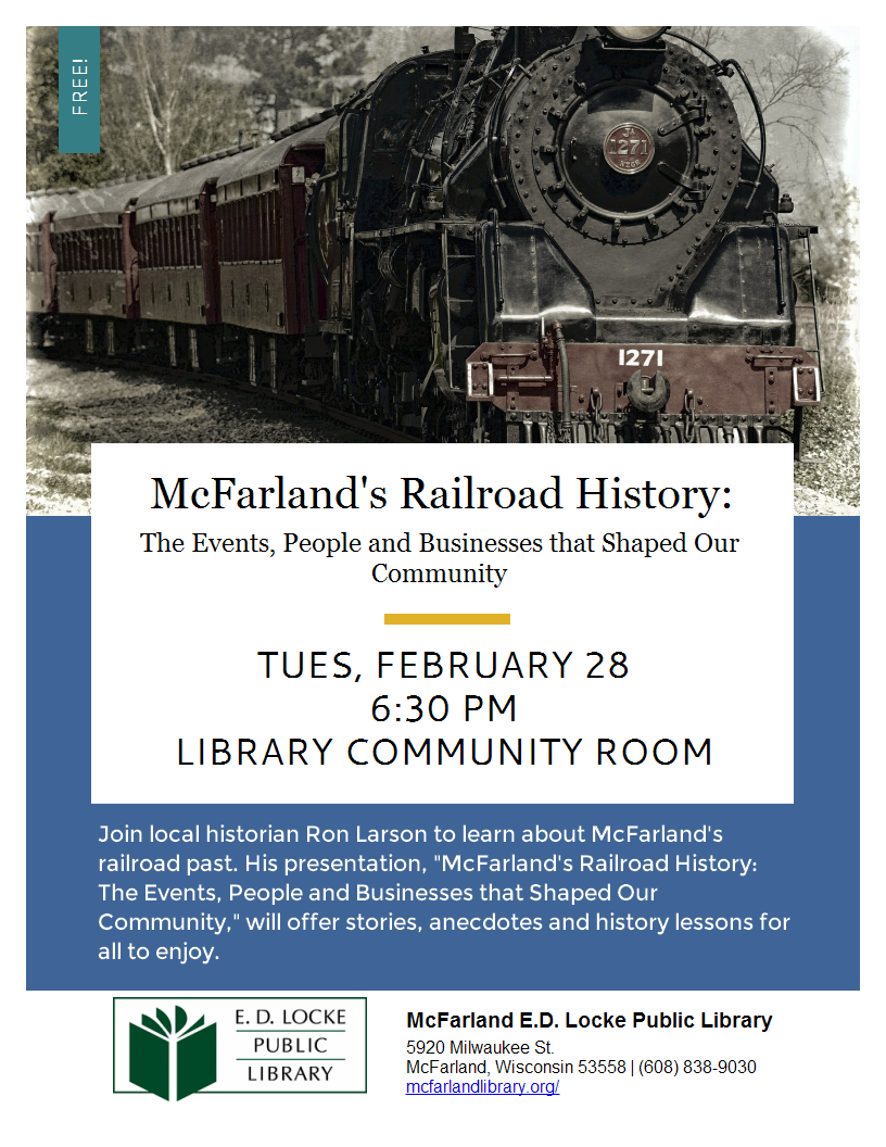 Event flyer with photo of steam locomotive